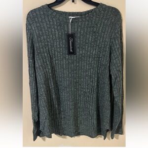 NWT Fantaslook Women's  3XL Gray-Green Sweatshirt Long Sleeve Crew Neck …#529